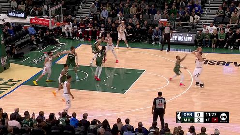 02月28日 NBA 雄鹿vs掘金 视频录像集锦 精彩战报